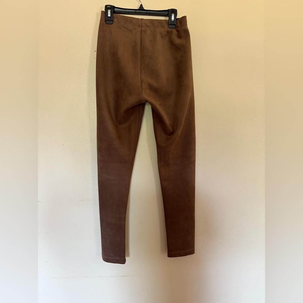 BCBGMaxAzria Prescott Faux Suede Cognac Brown Leggings Size Small Autumn - Picture 3 of 4